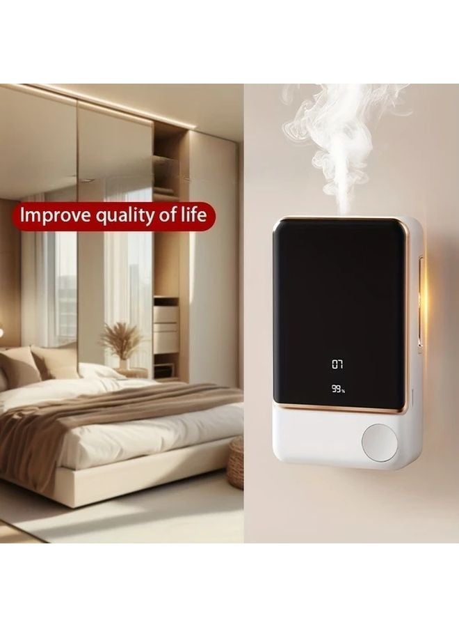 White Aromatherapy Lamp USB Diffuser With Digital Display Nightlight Humidifier - Image 4